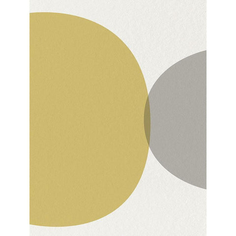 Mid Century Abstract Circle 2 Black Modern Wood Framed Art Print with Double Matting by Urban Epiphany