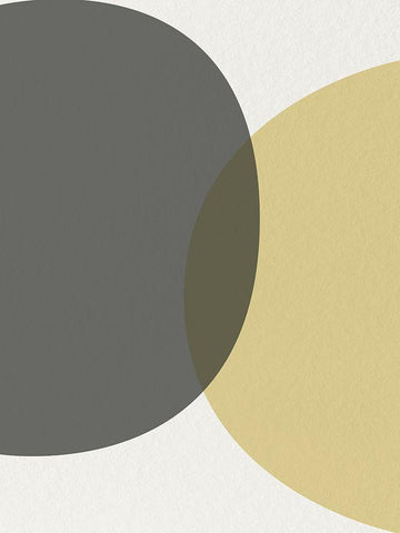 Mid Century Abstract Circle 3 Black Ornate Wood Framed Art Print with Double Matting by Urban Epiphany