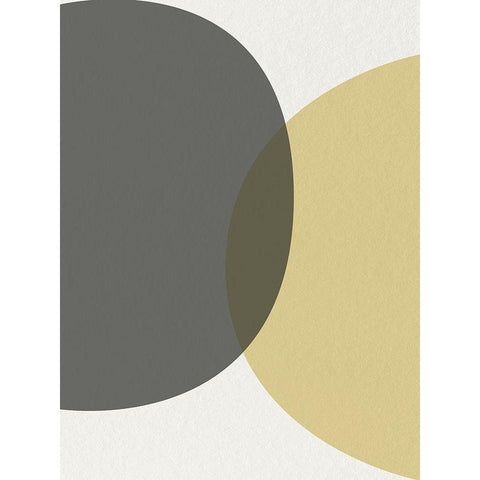 Mid Century Abstract Circle 3 Black Modern Wood Framed Art Print by Urban Epiphany