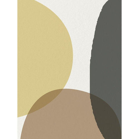 Mid Century Abstract Circle 4 White Modern Wood Framed Art Print by Urban Epiphany