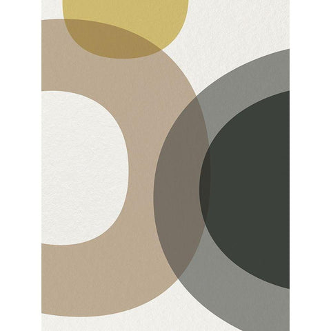 Mid Century Abstract Circle 5 Gold Ornate Wood Framed Art Print with Double Matting by Urban Epiphany