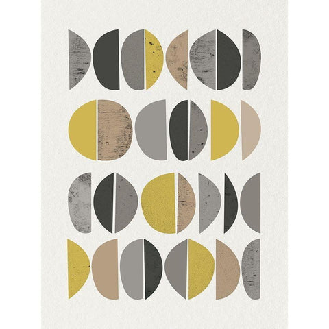 Mid Century Abstract Circle 8 Black Modern Wood Framed Art Print with Double Matting by Urban Epiphany