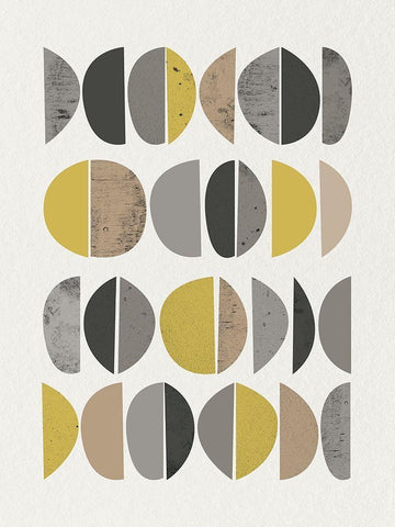 Mid Century Abstract Circle 8 White Modern Wood Framed Art Print with Double Matting by Urban Epiphany