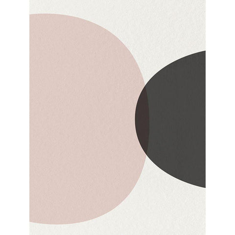 Minimalist Circles 2 Black Modern Wood Framed Art Print with Double Matting by Urban Epiphany