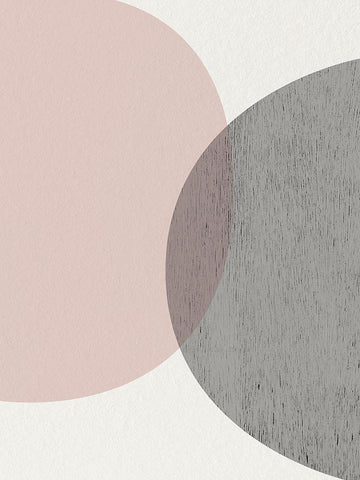 Minimalist Circles 3 White Modern Wood Framed Art Print with Double Matting by Urban Epiphany