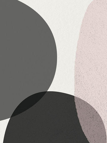 Minimalist Circles 4 White Modern Wood Framed Art Print with Double Matting by Urban Epiphany