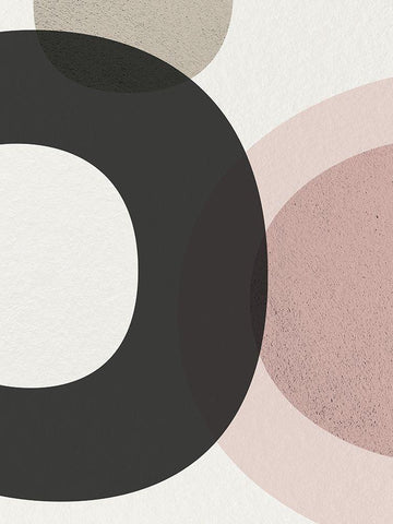 Minimalist Circles 5 White Modern Wood Framed Art Print with Double Matting by Urban Epiphany