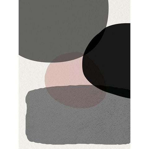 Minimalist Circles 6 Black Modern Wood Framed Art Print with Double Matting by Urban Epiphany