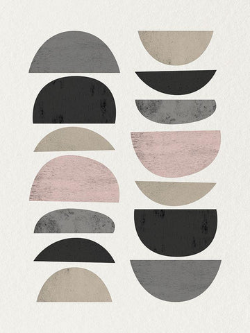 Minimalist Circles 7 Black Ornate Wood Framed Art Print with Double Matting by Urban Epiphany