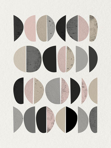 Minimalist Circles 8 White Modern Wood Framed Art Print with Double Matting by Urban Epiphany