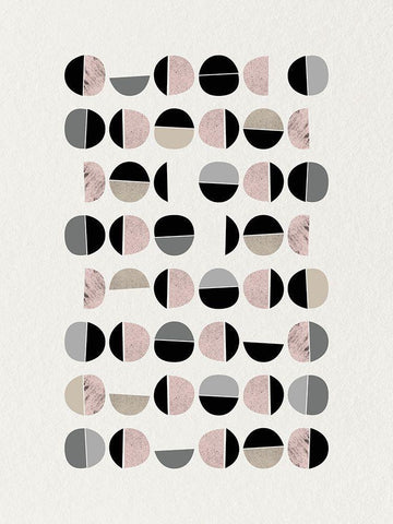 Minimalist Circles 9 Black Ornate Wood Framed Art Print with Double Matting by Urban Epiphany