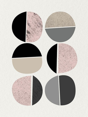 Minimalist Circles 10 White Modern Wood Framed Art Print with Double Matting by Urban Epiphany