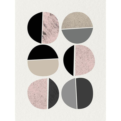 Minimalist Circles 10 Black Modern Wood Framed Art Print by Urban Epiphany