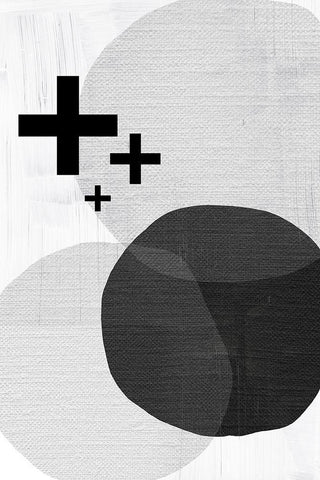 Black White Scandi Modern White Modern Wood Framed Art Print with Double Matting by Urban Epiphany