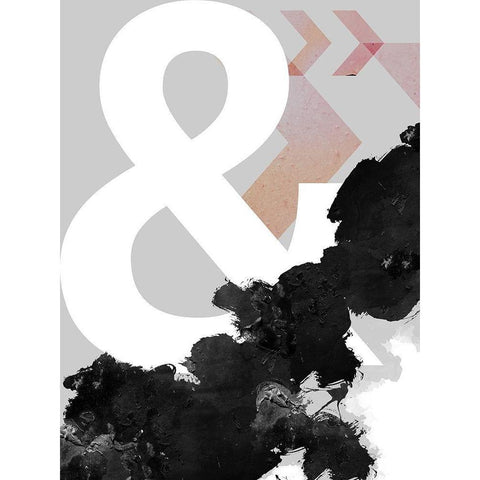 Ampersand Abstract Print Gold Ornate Wood Framed Art Print with Double Matting by Urban Epiphany