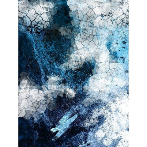Abstract Navy White 2 Black Modern Wood Framed Art Print by Urban Epiphany