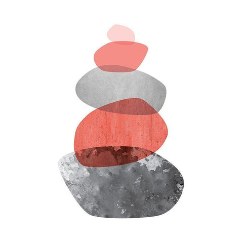 Balancing Stones White Modern Wood Framed Art Print by Urban Epiphany