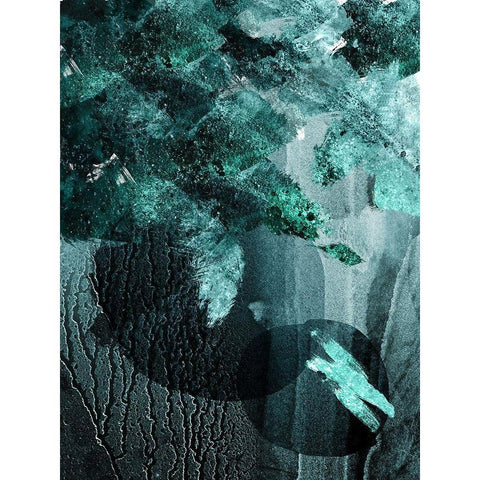 Teal Abstract A White Modern Wood Framed Art Print by Urban Epiphany