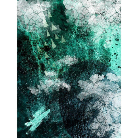 Teal Abstract B White Modern Wood Framed Art Print by Urban Epiphany