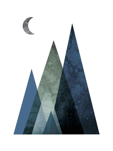 Scandi Blue Hunter Mountains 1 Black Ornate Wood Framed Art Print with Double Matting by Urban Epiphany