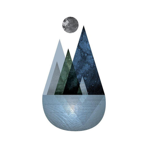 Scandi Blue Hunter Mountains 4 Black Modern Wood Framed Art Print with Double Matting by Urban Epiphany
