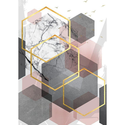 PGG Abstract Landscape 1 Gold Ornate Wood Framed Art Print with Double Matting by Urban Epiphany