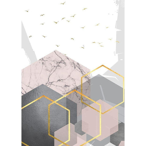 PGG Abstract Landscape 2 Black Modern Wood Framed Art Print by Urban Epiphany
