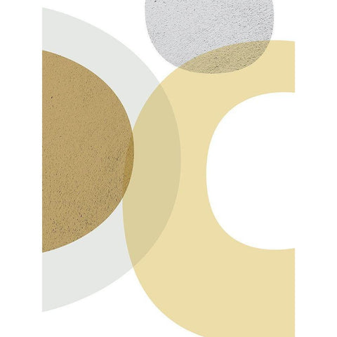 Mid Century Flora Tones Yellow Grey 1 White Modern Wood Framed Art Print by Urban Epiphany