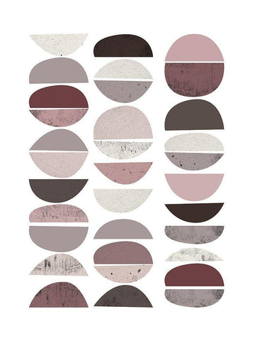 Mid Century ColorDew Burgundy 2 White Modern Wood Framed Art Print with Double Matting by Urban Epiphany