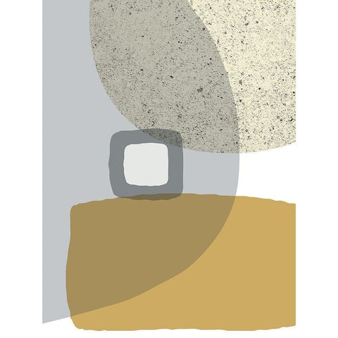 Mid Century Flora Tones Yellow Grey 5 White Modern Wood Framed Art Print by Urban Epiphany