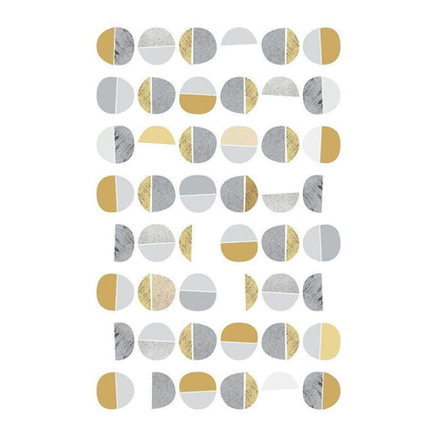 Mid Century Flora Tones Yellow Grey 7 Gold Ornate Wood Framed Art Print with Double Matting by Urban Epiphany