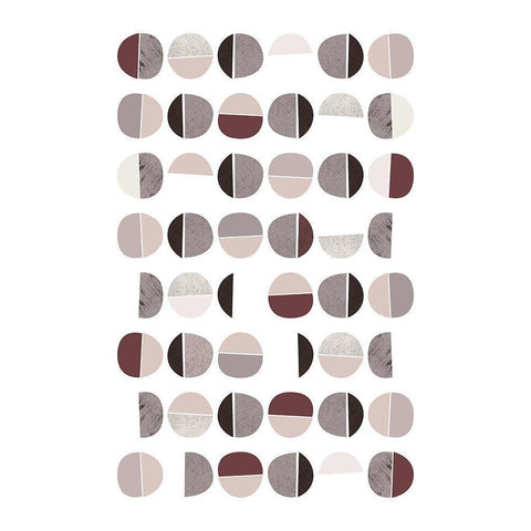 Mid Century ColorDew Burgundy 7 Black Modern Wood Framed Art Print with Double Matting by Urban Epiphany