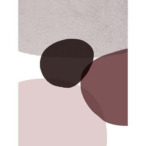 Mid Century ColorDew Burgundy 9 Black Modern Wood Framed Art Print with Double Matting by Urban Epiphany