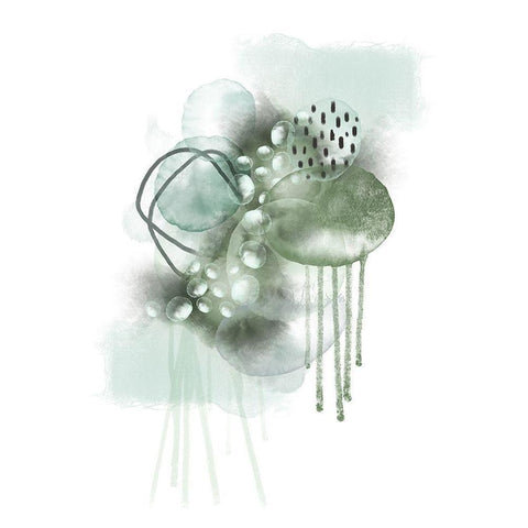 Green Daydream White Modern Wood Framed Art Print by Urban Epiphany