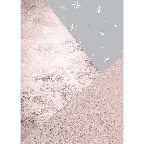 Blush Pink Grey Mountains 1 Black Modern Wood Framed Art Print by Urban Epiphany
