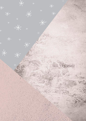 Blush Pink Grey Mountains 3 Black Ornate Wood Framed Art Print with Double Matting by Urban Epiphany