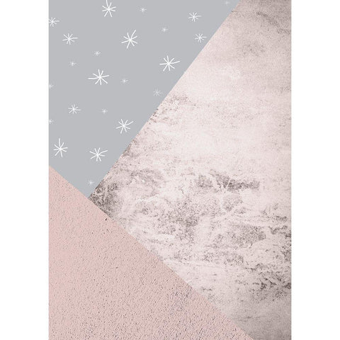 Blush Pink Grey Mountains 3 Black Modern Wood Framed Art Print by Urban Epiphany