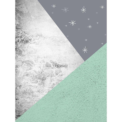 Mint Green Mountains 1 Black Modern Wood Framed Art Print by Urban Epiphany