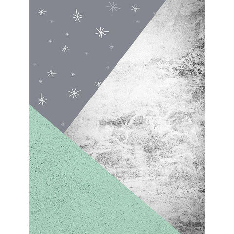 Mint Green Mountains 3 Black Modern Wood Framed Art Print by Urban Epiphany