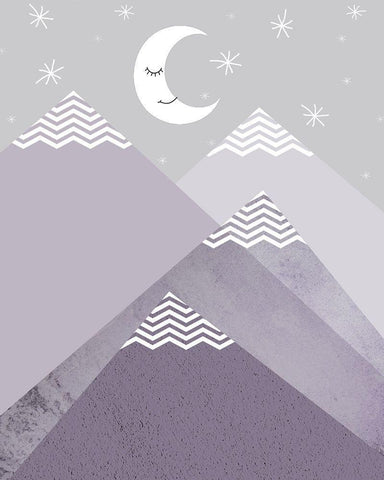 Purple Mountains 2 Black Ornate Wood Framed Art Print with Double Matting by Urban Epiphany