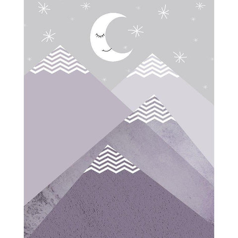 Purple Mountains 2 Black Modern Wood Framed Art Print by Urban Epiphany