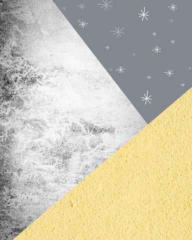 Yellow Grey Mountains 1 Black Ornate Wood Framed Art Print with Double Matting by Urban Epiphany