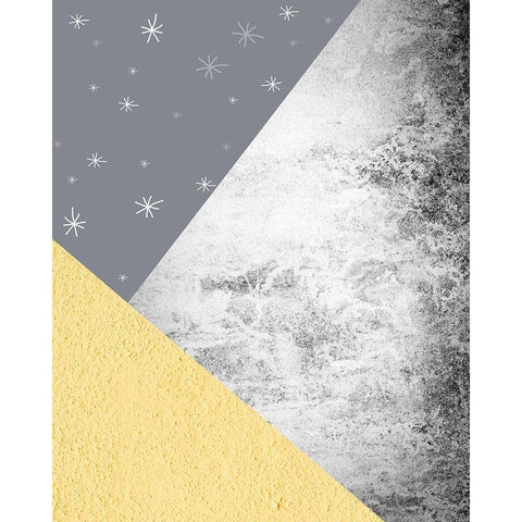 Yellow Grey Mountains 3 Black Modern Wood Framed Art Print by Urban Epiphany