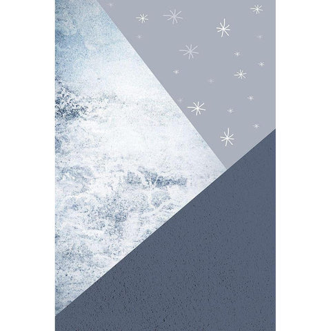 Navy Mountains 1 White Modern Wood Framed Art Print by Urban Epiphany