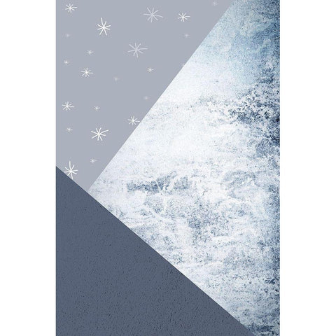 Navy Mountains 3 White Modern Wood Framed Art Print by Urban Epiphany