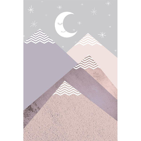 Scandi Nursery Mountains Black Modern Wood Framed Art Print by Urban Epiphany