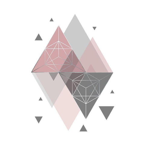 Pink Grey 2 Black Modern Wood Framed Art Print by Urban Epiphany
