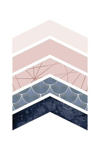 Pink Navy 1 Black Ornate Wood Framed Art Print with Double Matting by Urban Epiphany