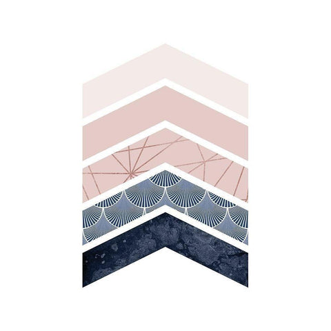 Pink Navy 1 Black Modern Wood Framed Art Print by Urban Epiphany