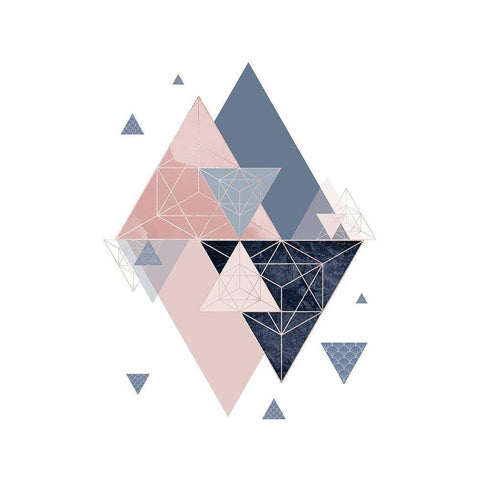 Pink Navy 2 Black Modern Wood Framed Art Print by Urban Epiphany